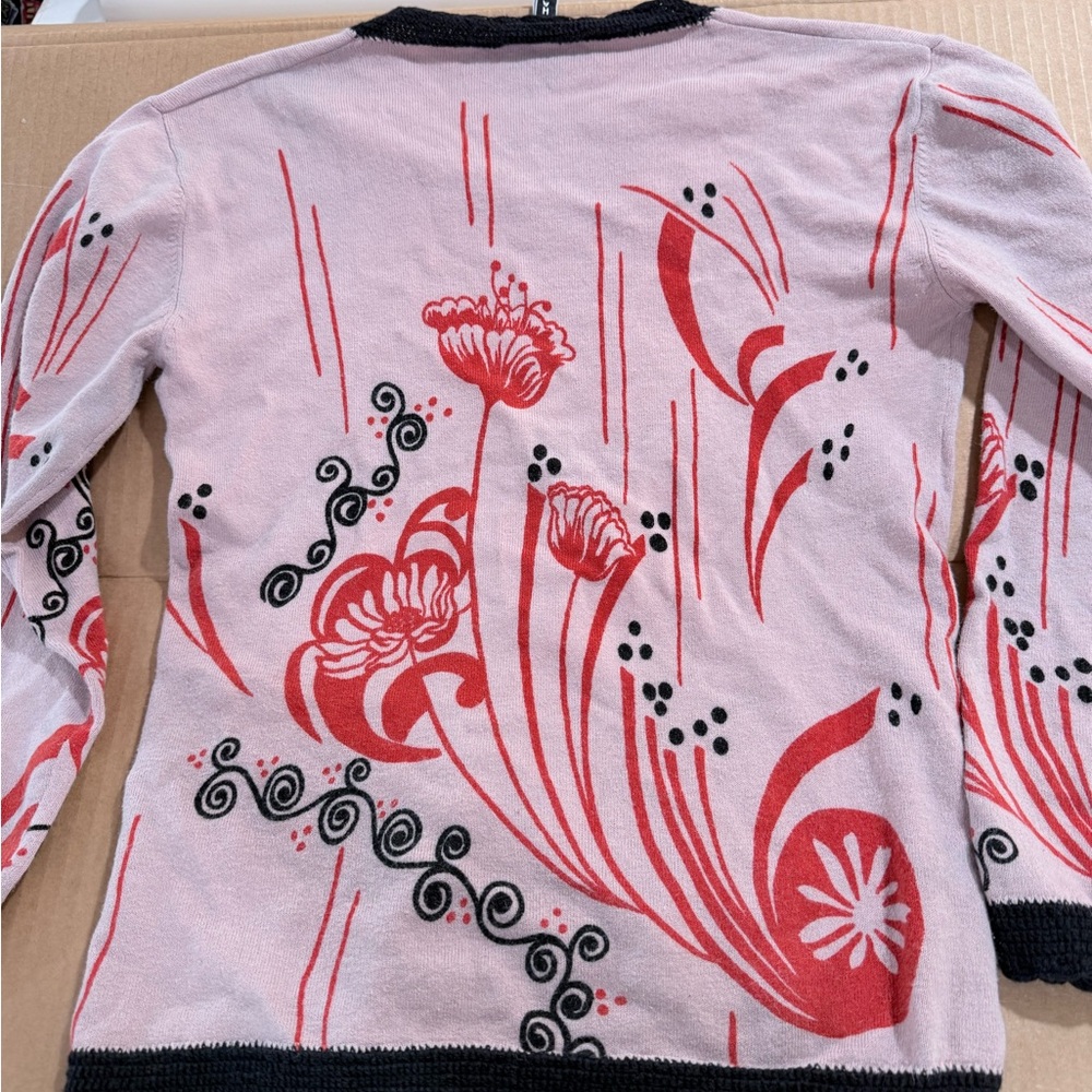 Charlotte Tarantola Pink and Red Floral Sweater